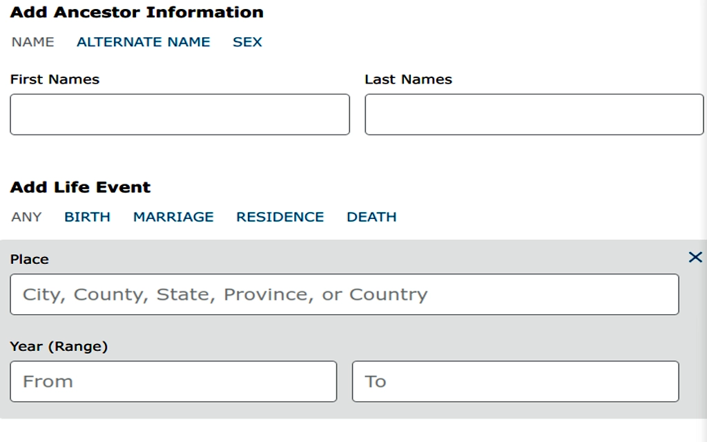 Vermont Department of Health website submission form for requesting free marriage records in Vermont, conducting free Vermont divorce records searches, obtaining death certificates, and residence information.